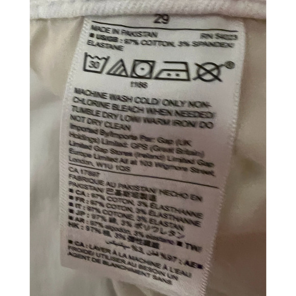 GAP Jeans Womens Size 29 Waist White Straight Leg Pockets Mid Rise Stretch - Picture 4 of 9